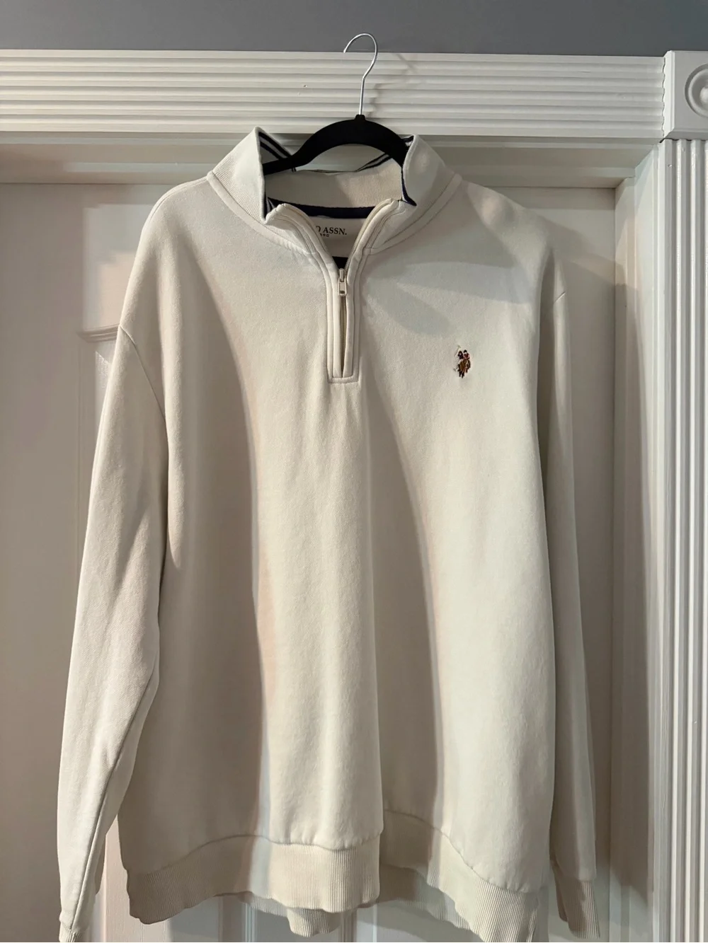 U.S. Polo Assn. Men's Cream Half-Zip Pullover Sweatshirt